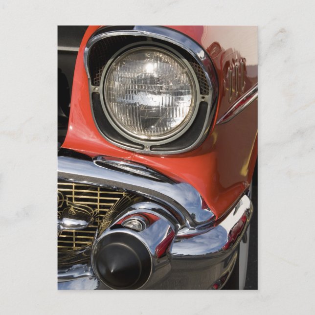 Classic Car Chrome Parts and Headlight Postcard (Front)