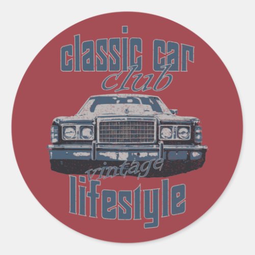 classic car club vintage old car lover gift classic round sticker