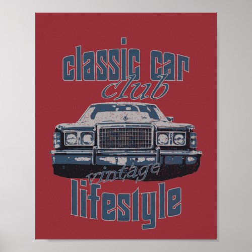 classic car club vintage old car lover gift poster