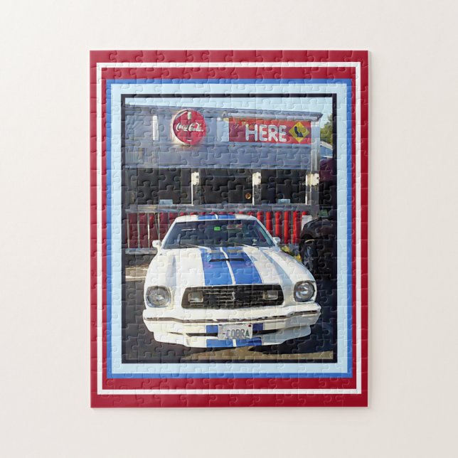 Classic Car Cruise Night at Diner Jigsaw Puzzle (Vertical)