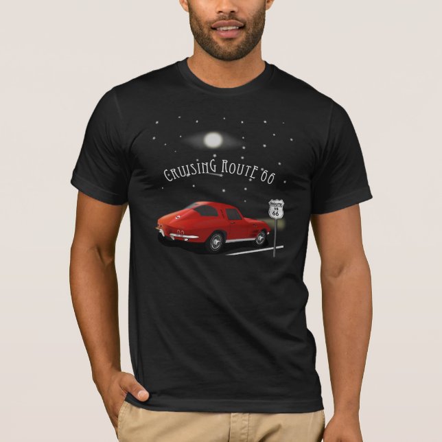 Classic Car Cruising Route 66 T-shirt (Front)