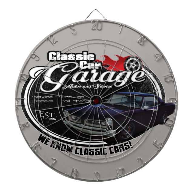Classic Car Custom GTO Garage Dart Board (Front)