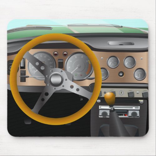Classic Car Dashboard Mouse Pad