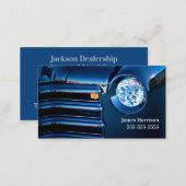 Classic Car Deep Blue Automotive Business Card (Front/Back)