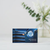 Classic Car Deep Blue Automotive Business Card (Standing Front)