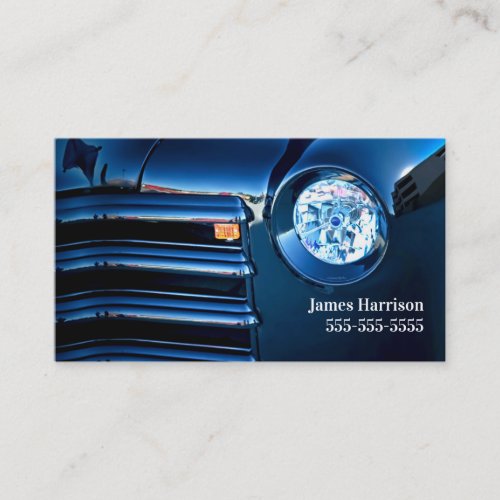 Classic Car Deep Blue Automotive Business Card