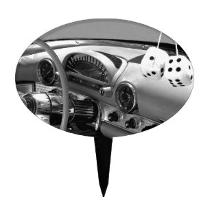 Classic Car Design Cake Topper