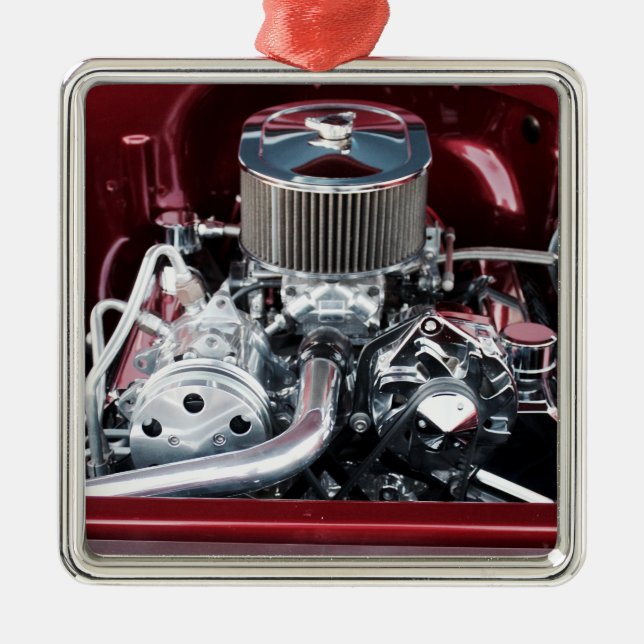Classic Car Engine Metal Ornament (Front)