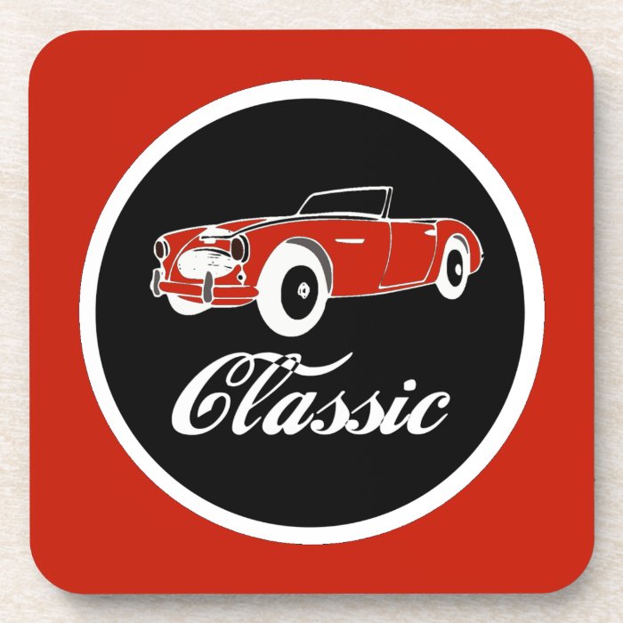 Classic Car Fifties Convertible Beverage Coasters