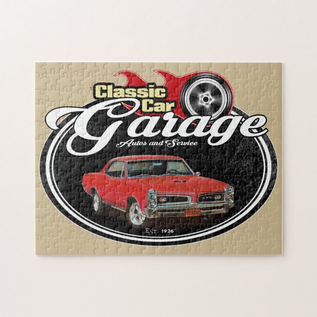 Classic Car Garage GTO Jigsaw Puzzle (Horizontal)