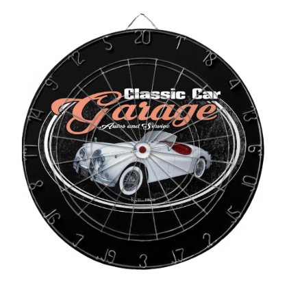 Classic Car Garage Jag Dart Board