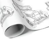 Classic Car Gift Wrapping Paper (Roll Corner)