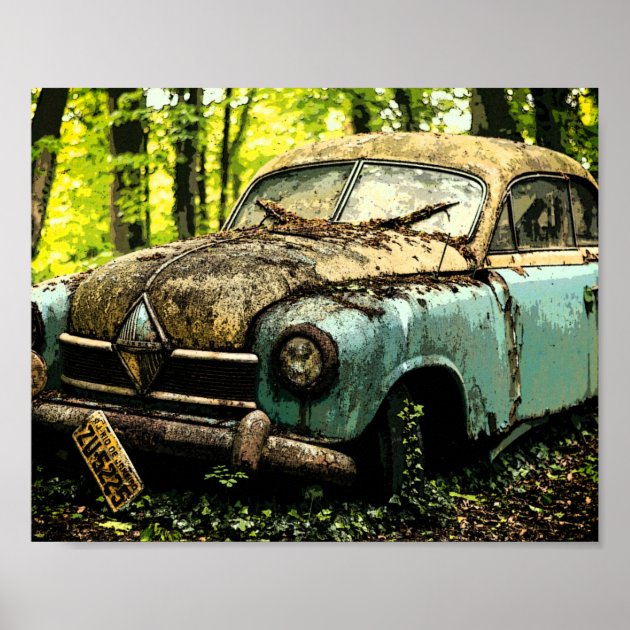 Classic Car Graveyard | Hansa Borg Ward Poster | Zazzle