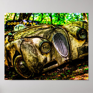 Classic Car Graveyard Jaguar XK Poster