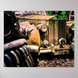 Classic Car Graveyard Rolls Royce Poster