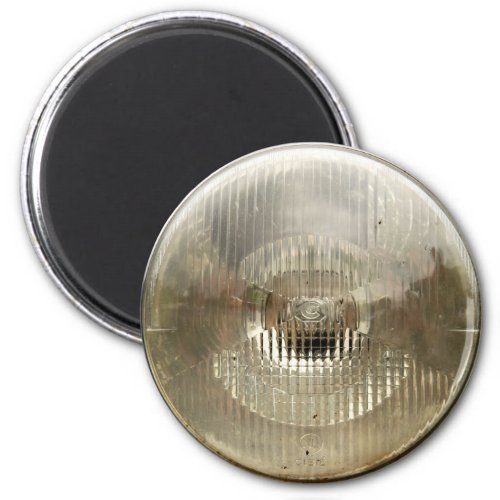 Classic car headlamp with round clear glass lens magnet
