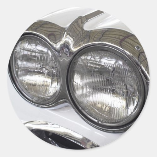 Classic car headlights classic round sticker