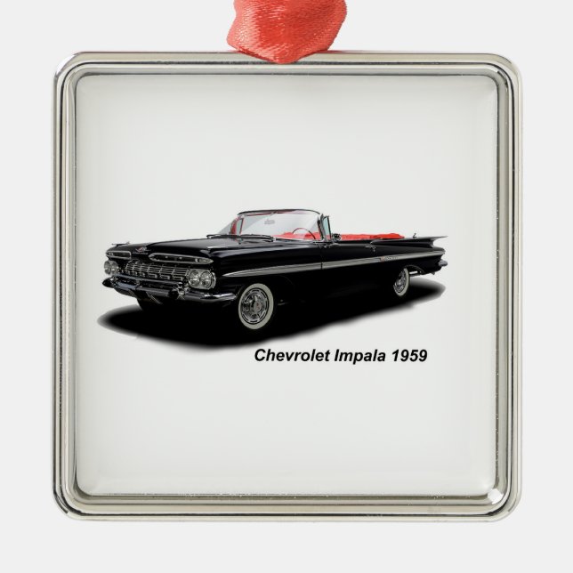 Classic Car image for Premium-Square-Ornament Metal Ornament (Front)