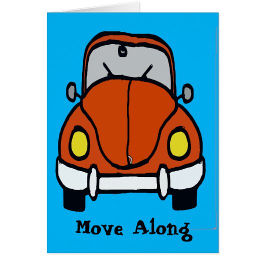 Classic Car in Red Cartoon Cards (Front)