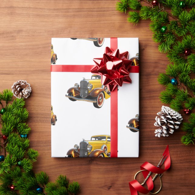 Classic Car Modern Cool Wrapping Paper (Holiday Gift)