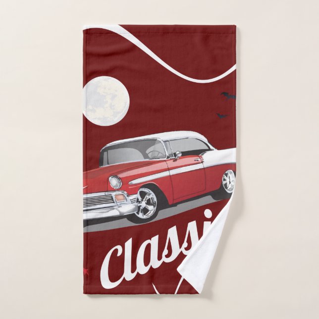 classic car &moon bath towel set (Hand Towel)