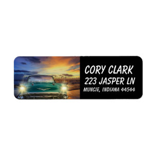 CLASSIC CAR OCEAN BEACH RETURN ADDRESS LABELS