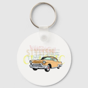 Classic car, old Chevrolet Bel Air in brown Keychain
