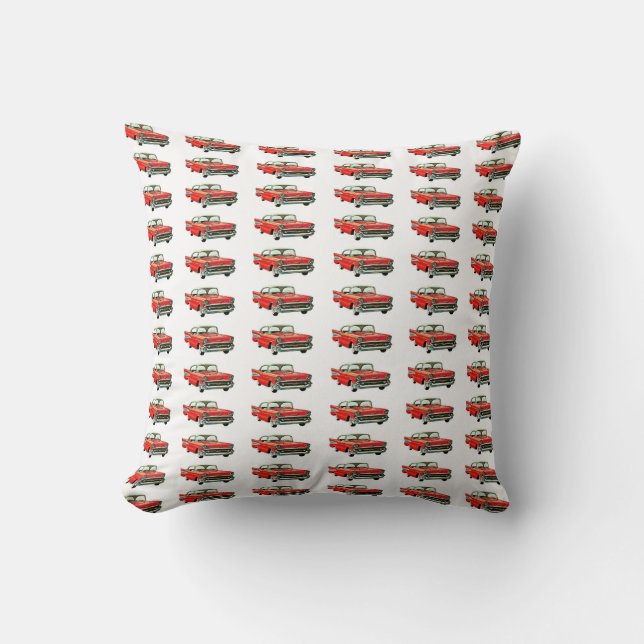 Classic Car Pattern #12 @ Garysretrogarage Throw Pillow (Front)