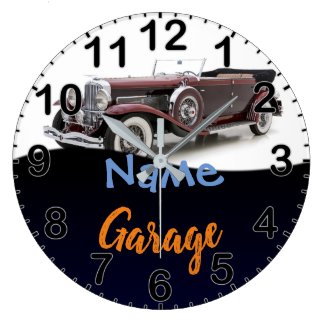Classic Car Personalized Garage Clock
