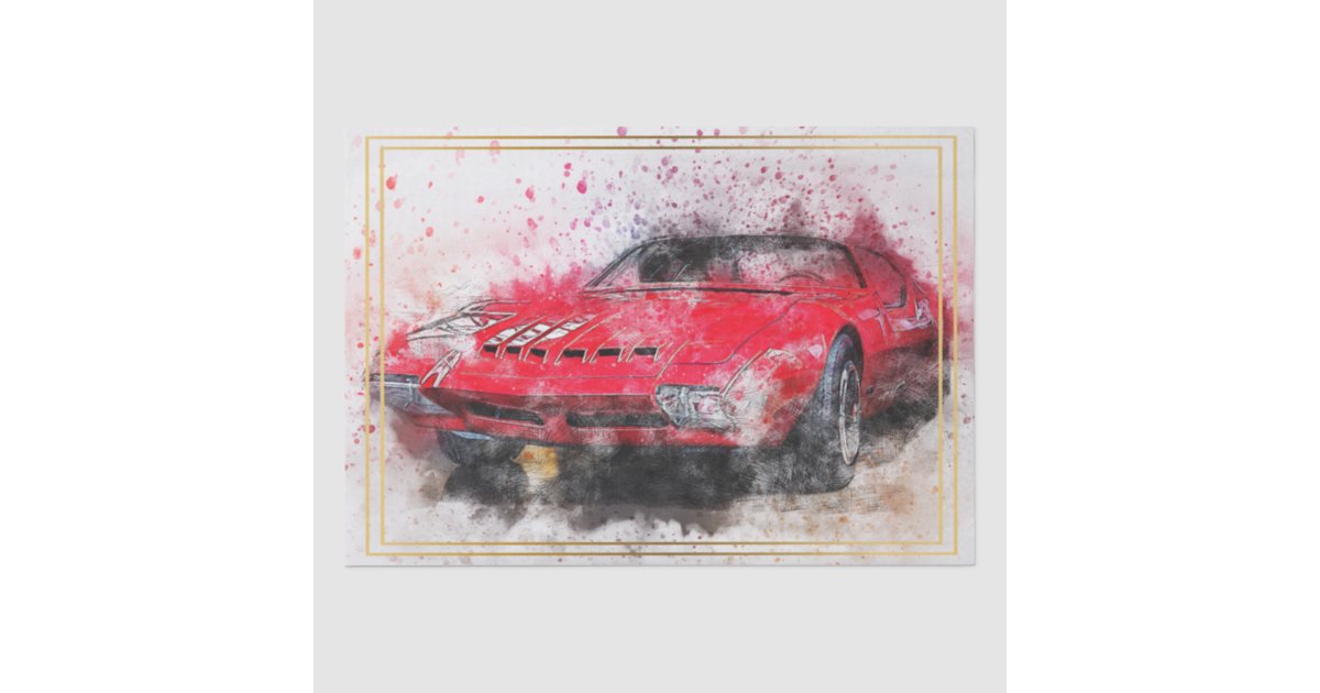 Classic Car Pontiac Decoupage Tissue Paper | Zazzle