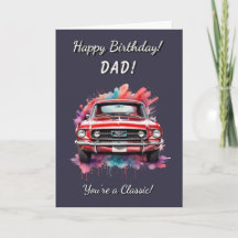 Classic Car Red Muscle Car Birthday