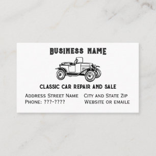 Classic car repair and sale Business Card