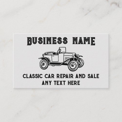 Classic car repair and sale vintage Business Card