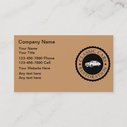 Classic Car Restoration Business Cards