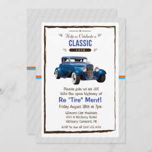 Classic Car Retirement Invitation