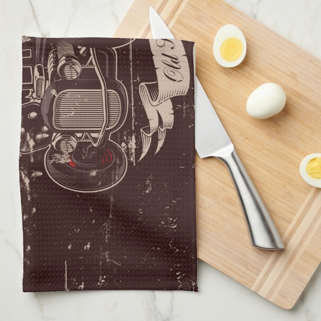 Classic Car Retro Design Kitchen Towel  (Quarter Fold)