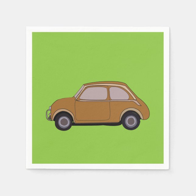 Classic Car Retro Party Paper Plate Napkins (Front)