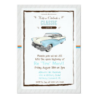 Classic Car Retro Retirement Invitation