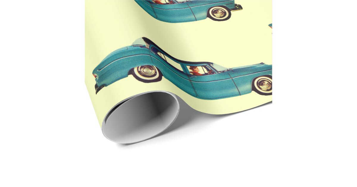 Classic Car Retro Vintage 1950 Nostalgic Old Wrapping Paper Zazzle