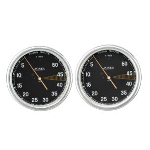 Classic car rev counter, vintage tachometer gauge cufflinks