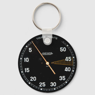Classic car rev counter, vintage tachometer gauge keychain
