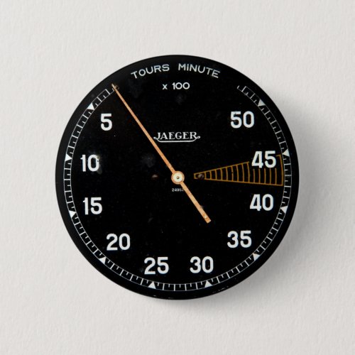 Classic car rev counter vintage tachometer gauge pinback button