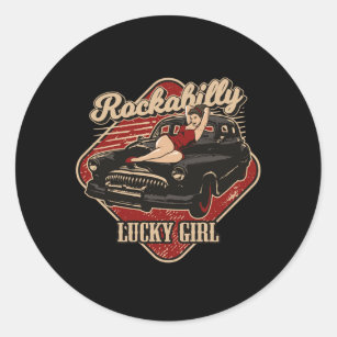 Lucky Lady Motor Oils Sticker vintage pin up girl 150mm x 115mm Hot Rod 