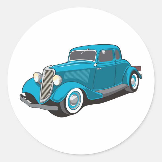 Classic Car Round Sticker (Front)