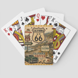 Classic Car Route 66 Game Night Poker Cards