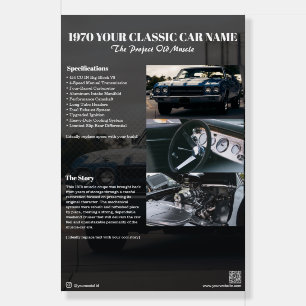 Classic Car Show Display Board foamcore