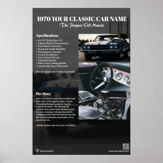 Classic Car Show Display Board Poster