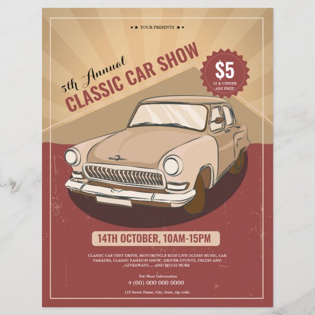 Classic Car Show Flyer Template (Front)