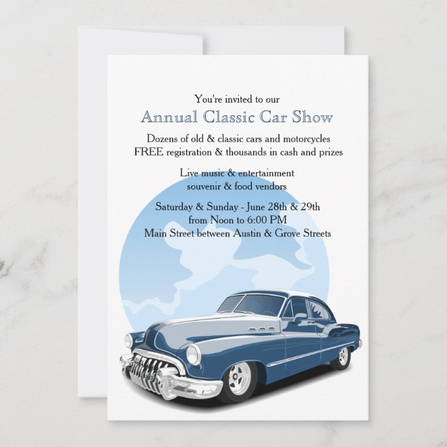 Classic Car Show Invitation (Front)