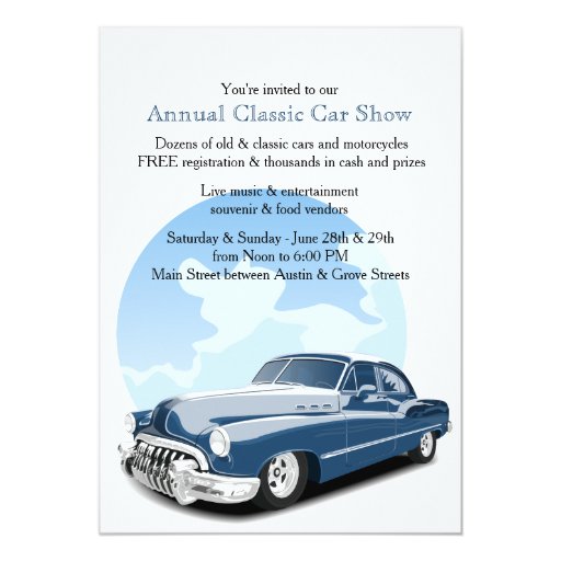 Classic Car Show Invitation | Zazzle